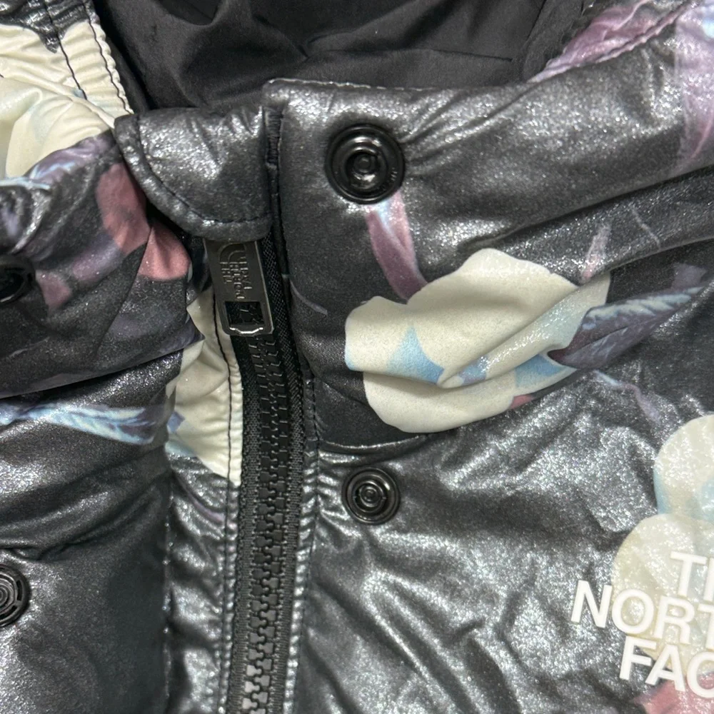 The North Face Girl Down Floral Puff Jacket with Hood